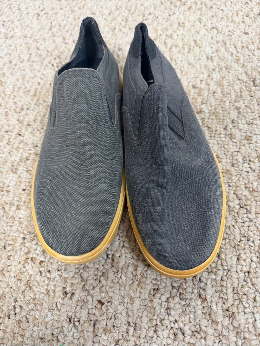 UGG Men's Charcoal Slip-On Canvas Loafers size 10